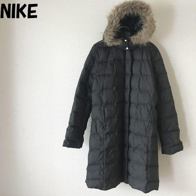 NIKE(ナイキ)の【人気】NIKE/ナイキ ファー付きダウンコート ブラック サイズL レディース レディースのジャケット/アウター(ダウンコート)の商品写真