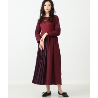 レイビームス(Ray BEAMS)の1回のみ着用☆RBS 異素材 切り替え マキシ ワンピース SIZE1(ロングワンピース/マキシワンピース)