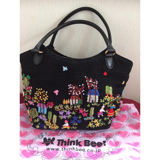 Think Bee!(シンクビー)のシンクビー刺繍入りハンドバック レディースのバッグ(ハンドバッグ)の商品写真