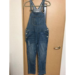 ドゥーズィエムクラス(DEUXIEME CLASSE)のFRAME DENIM ダメージ加工デニムオーバーオール 美品 フレームデニム(サロペット/オーバーオール)