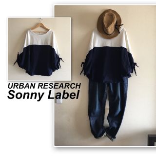 サニーレーベル(Sonny Label)のぶんぶん様専用❣️サニーレーベル✨白×ネイビーのドルマンスリーブカットソー(カットソー(半袖/袖なし))