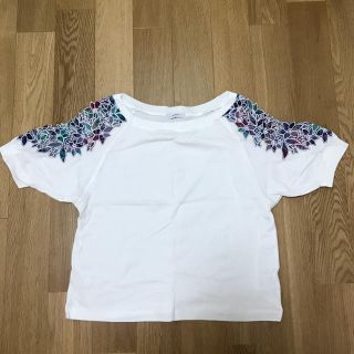 ジーナシス(JEANASIS)のトップス Tシャツ ジーナシス 袖デザイン 白(カットソー(半袖/袖なし))