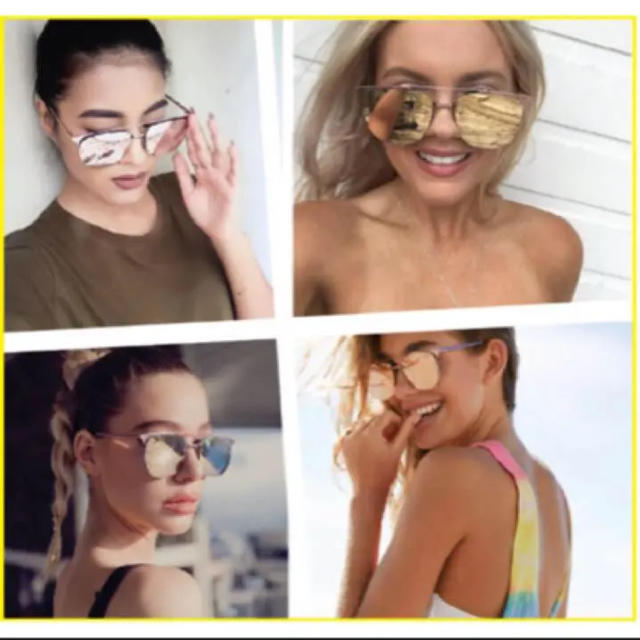 Quay Eyeware Australia(クエイアイウェアオーストラリア)の新品未使用 ミラー キーアイ オーストラリア サングラス ゴールド ピンク レディースのファッション小物(サングラス/メガネ)の商品写真