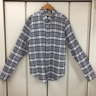 アバクロンビーアンドフィッチ(Abercrombie&Fitch)の美品！Abercrombie&Fitch リネン/コットン チェックシャツ(L)(シャツ)