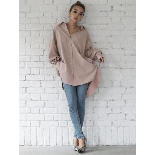 エイミーイストワール(eimy istoire)のeimyistoire＊スタッズポイントビックシルエットシャツ🌙PINK *(シャツ/ブラウス(長袖/七分))