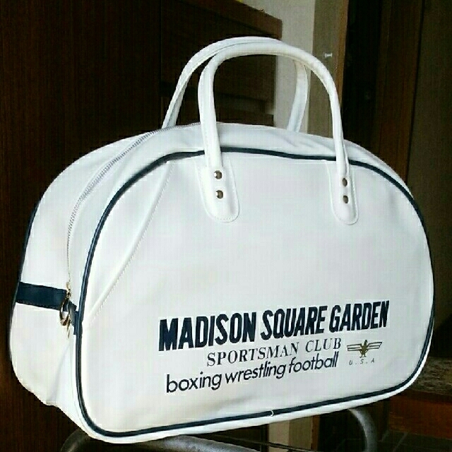 マジソンバック　白に紺色パイピング メンズのバッグ(ボストンバッグ)の商品写真