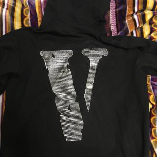 Vlone x Swarovski ラインストーンフーディー XL