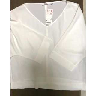 ユニクロ(UNIQLO)の【にこ様専用】UNIQLO ドレープブラウス(七分袖)(シャツ/ブラウス(長袖/七分))