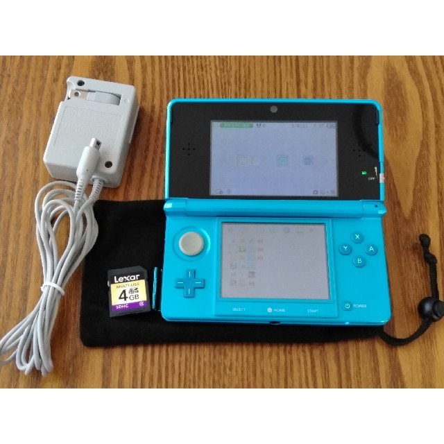 動作確認済 ニンテンドー3DS アクアブルー セット   ソフト3本 充電器 等