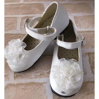 キッズベビーフォーマルシューズ♡ホワイト♡白♡15cm♡女の子♡靴♡結婚式にも(フォーマルシューズ)