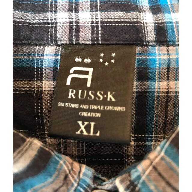 RUSS・K(ラスケー)のRUSS-K メンズ半袖シャツチェック柄XLサイズ古着 メンズのトップス(シャツ)の商品写真