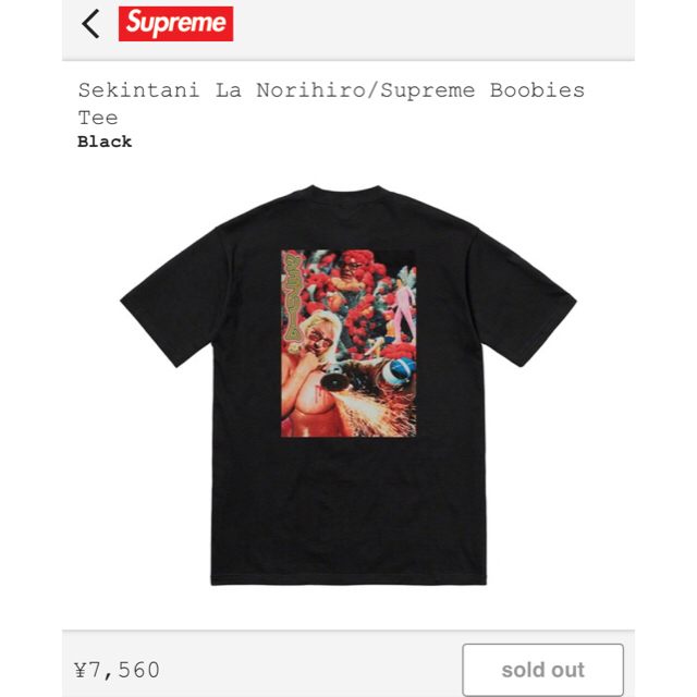 Supreme(シュプリーム)のSupreme Sekitani Norihiro Boobies Tee 定価 メンズのトップス(Tシャツ/カットソー(半袖/袖なし))の商品写真