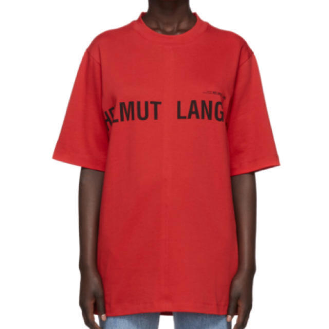 Tシャツ/カットソー(半袖/袖なし)helumut lang レッド キャンペーン PR tシャツ L