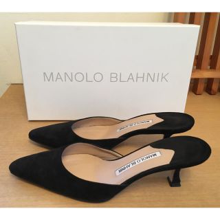 マノロブラニク(MANOLO BLAHNIK)のL'Appartement マノロブラニク ミュール 黒 36(ミュール)