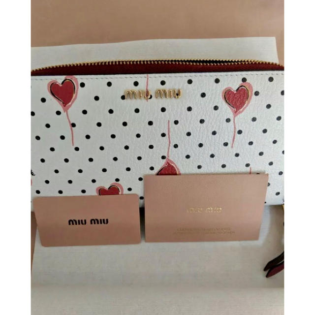 新品未使用】miu miu ドットハート ウォレット長財布-