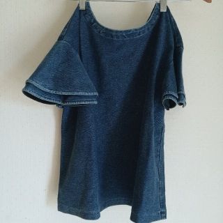 ジーナシス(JEANASIS)の[美品] JEANASIS デニムトップス(カットソー(半袖/袖なし))