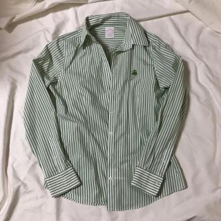 ブルックスブラザース(Brooks Brothers)の【着用数回・美品】ブルックスブラザーズ ノンアイロン  ロゴ付きストライプシャツ(シャツ/ブラウス(長袖/七分))