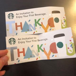 スターバックスコーヒー(Starbucks Coffee)のスタバ ドリンクチケット ２枚(フード/ドリンク券)