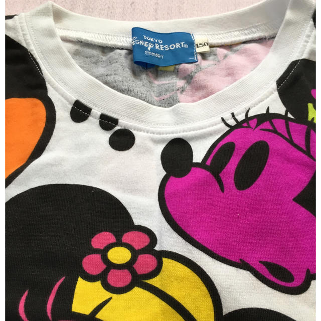 Disney(ディズニー)の東京ディズニーリゾート  ミニー総柄Tシャツ 150 白 レディースのトップス(Tシャツ(半袖/袖なし))の商品写真