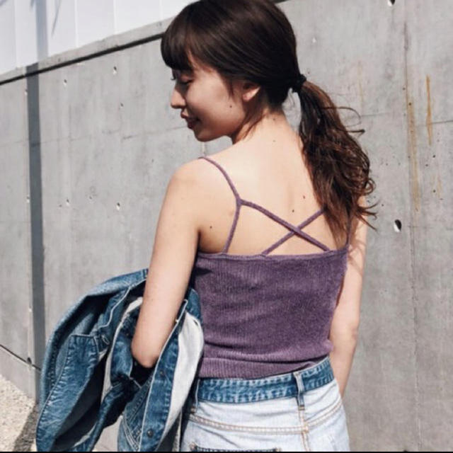 Ameri VINTAGE(アメリヴィンテージ)のmyshop様専用★AMERI BACK DESIGN KNIT CAMI レディースのトップス(キャミソール)の商品写真