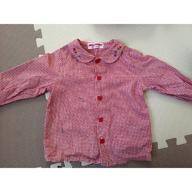 mikihouse(ミキハウス)のMIKIHOUSE オーバーオールとシャツのセット キッズ/ベビー/マタニティのベビー服(~85cm)(カバーオール)の商品写真