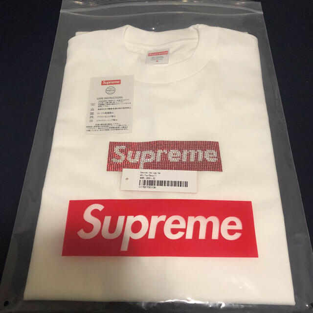 SサイズSupreme swarovski Box Logo Tee White