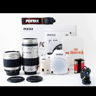 ペンタックス(PENTAX)のペンタックス Pentax K-50 Wレンズセット オールホワイト♪(デジタル一眼)