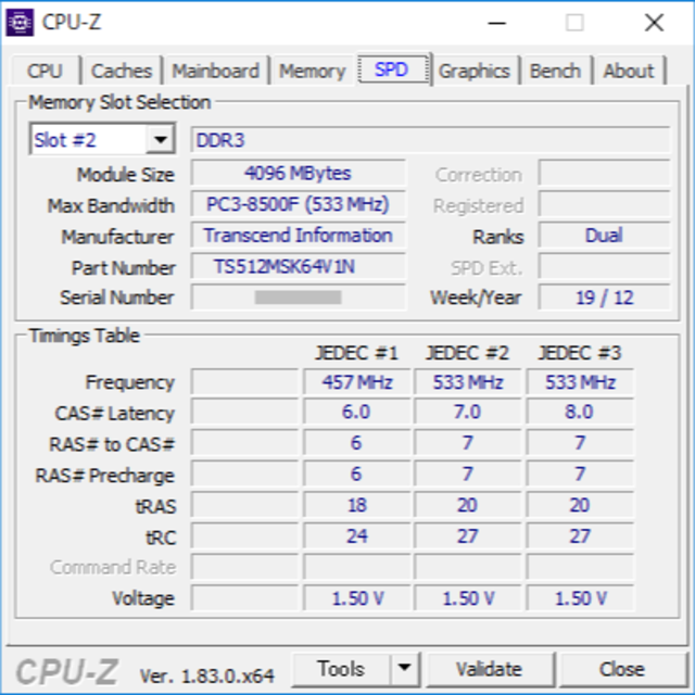 Transcend(トランセンド)のトランセンド DDR3-1066 8GB 4GBx2 ノートパソコン用メモリ スマホ/家電/カメラのPC/タブレット(PCパーツ)の商品写真