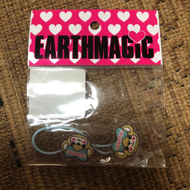 EARTHMAGIC(アースマジック)のアースマジック  ヘアゴム ブルー ハンドメイドのキッズ/ベビー(ファッション雑貨)の商品写真