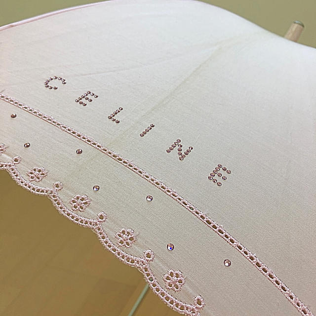 celine(セリーヌ)のシンデレラ様専用 セリーヌ 日傘 可愛いラインストーン レディースのファッション小物(傘)の商品写真