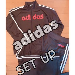 アディダス(adidas)のadidasのセットアップジャージ ブラウン ライン Sサイズ(セット/コーデ)