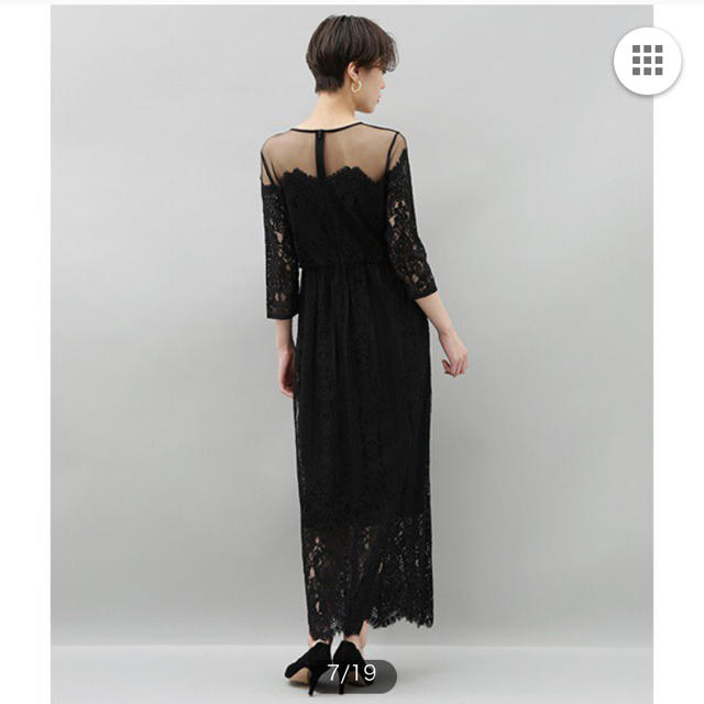 ADAM ET ROPE アダムエロペ チュールパネルレースドレス ワンピース ADAM ET ROPE アダムエロペ チュールパネルレースドレス ワンピース