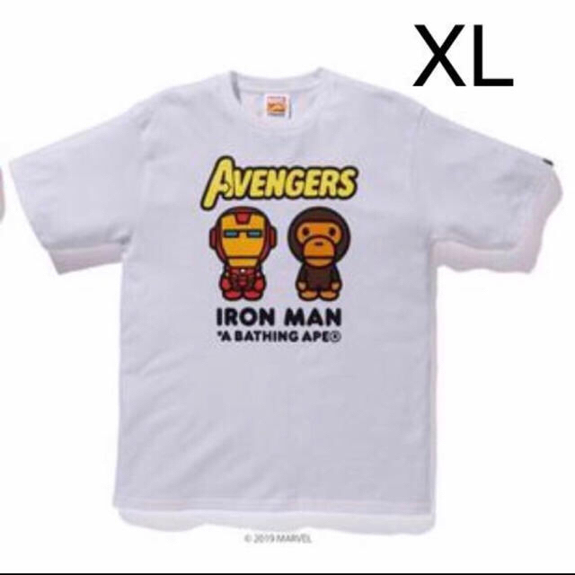 新品 XL BAPE MARVEL MILO IRON MAN TEE APEカラーwhite白ホワイト