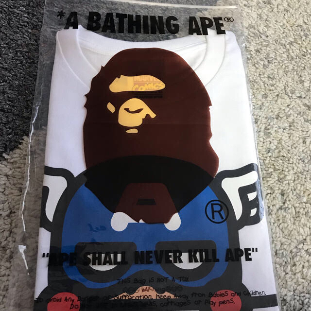 A BATHING APE(アベイシングエイプ)の新品 XL  BAPE MARVEL COMIC CAPTAIN TEE APE メンズのトップス(Tシャツ/カットソー(半袖/袖なし))の商品写真