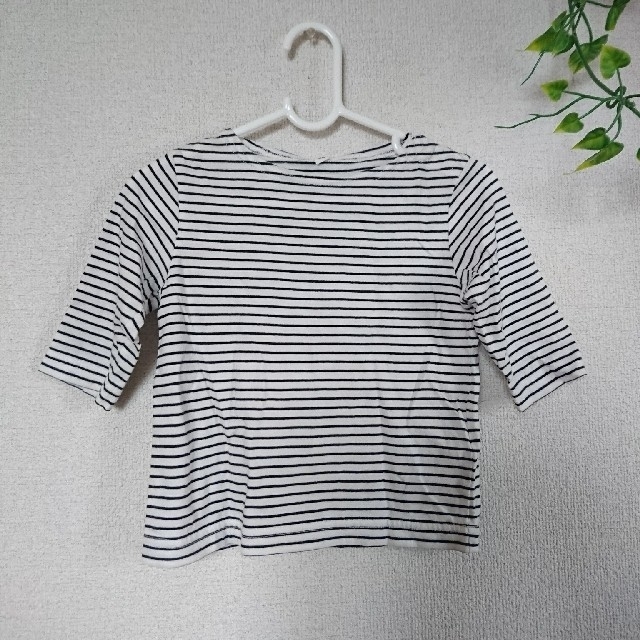 MUJI (無印良品)(ムジルシリョウヒン)の無印 ベビー 80ボーダーカットソー Tシャツ  UNIQLO GU GAP キッズ/ベビー/マタニティのベビー服(~85cm)(Ｔシャツ)の商品写真