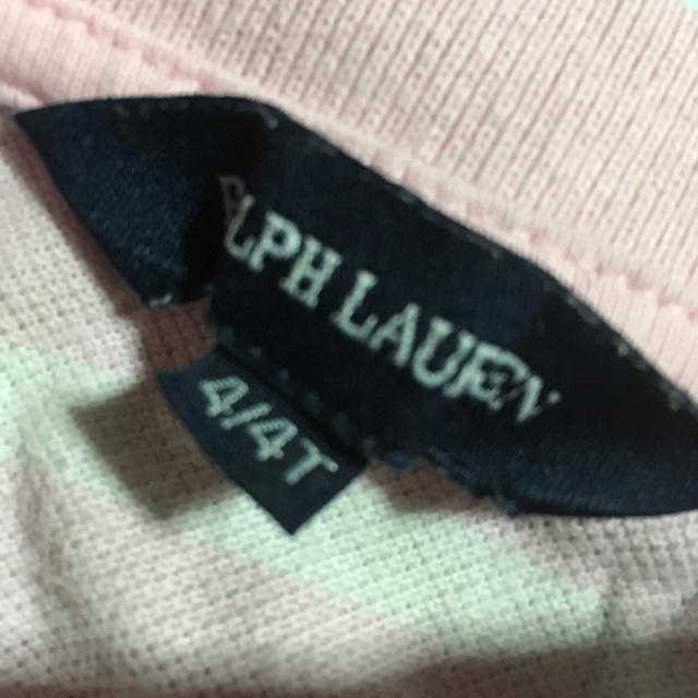 POLO RALPH LAUREN(ポロラルフローレン)のS04女の子100程度本物ラルフローレンのピンク白ボーダーのワンピース キッズ/ベビー/マタニティのキッズ服女の子用(90cm~)(ワンピース)の商品写真