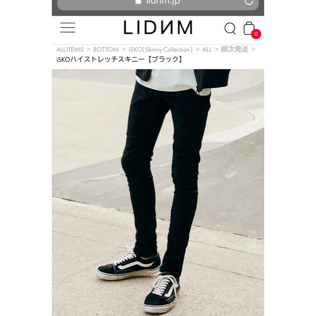 ISKO ハイストレッチスキニー(ブラック) リドム メンズのパンツ(デニム/ジーンズ)の商品写真