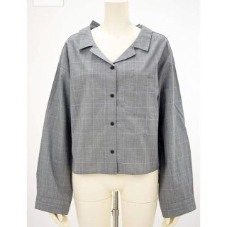 ダブルクローゼット(w closet)の後ろリボン開襟チェックシャツ(シャツ/ブラウス(長袖/七分))