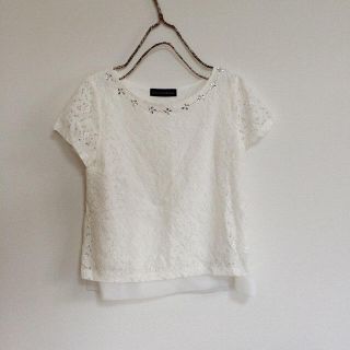 ユナイテッドアローズ(UNITED ARROWS)のレース×シフォンブラウス(シャツ/ブラウス(半袖/袖なし))