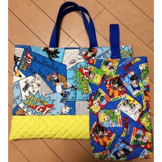 ハンドメイド☆ドラゴンボール レッスンバッグ＆シューズ袋(バッグ/レッスンバッグ)