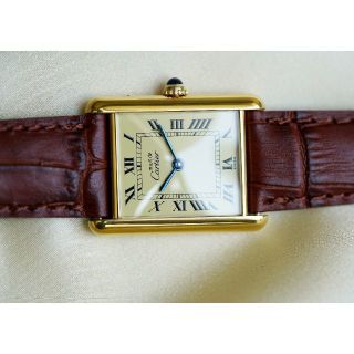 カルティエ(Cartier)の美品 カルティエ マスト タンク アイボリー LM Cartier(腕時計(アナログ))