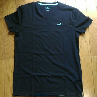 ホリスター(Hollister)のホリスター メンズVネックTシャツ ブラックSサイズ(Tシャツ/カットソー(半袖/袖なし))