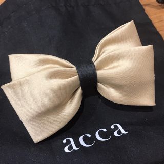 アッカ(acca)のacca★アッカ★リボンバレッタ★ベージュ×ブラック(バレッタ/ヘアクリップ)