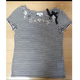 クレージュ(Courreges)のビジュー付き上品Tシャツ(カットソー(半袖/袖なし))