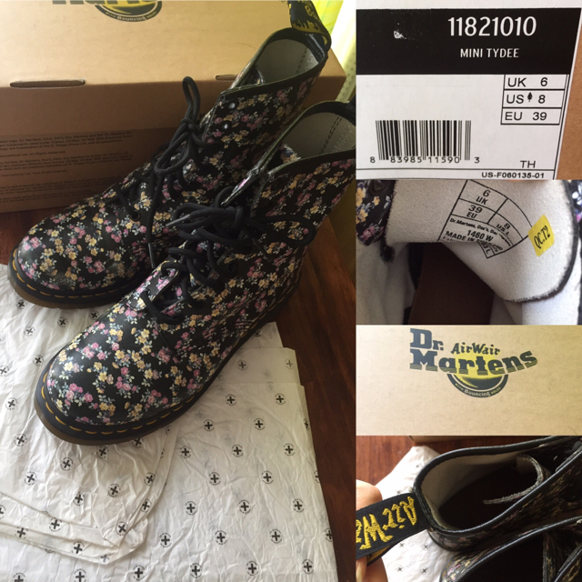 Dr.Martens マーチン 8ホール 花柄ブーツ