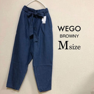 ウィゴー(WEGO)のMサイズ WEGO ⭐️新品⭐️ リボンアンクルテーパードパンツ ブルー(カジュアルパンツ)