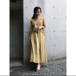 アメリヴィンテージ(Ameri VINTAGE)のLACE SLEEVE REFINED DRESS (ロングワンピース/マキシワンピース)