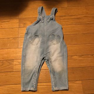 エイチアンドエム(H&M)の【min.さんお取り置き】H&M ダメージ加工デニムサロペット 6-9m(カバーオール)