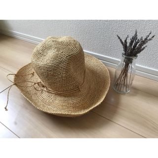 ムジルシリョウヒン(MUJI (無印良品))の無印良品 ラフィア 折りたためる キャペリン帽子 新品未使用(麦わら帽子/ストローハット)