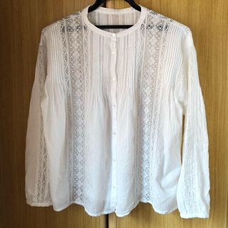 relume ウォッシャブルアンティークレース ブラウス
